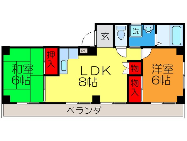 ニュ－ハイツアサヒの物件間取画像